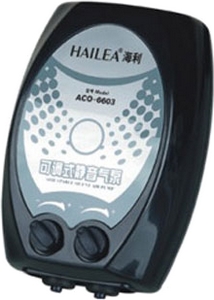 Аквариумный компрессор Hailea Adjustable silent ACO-6603, с регулятором потока, 2 канала